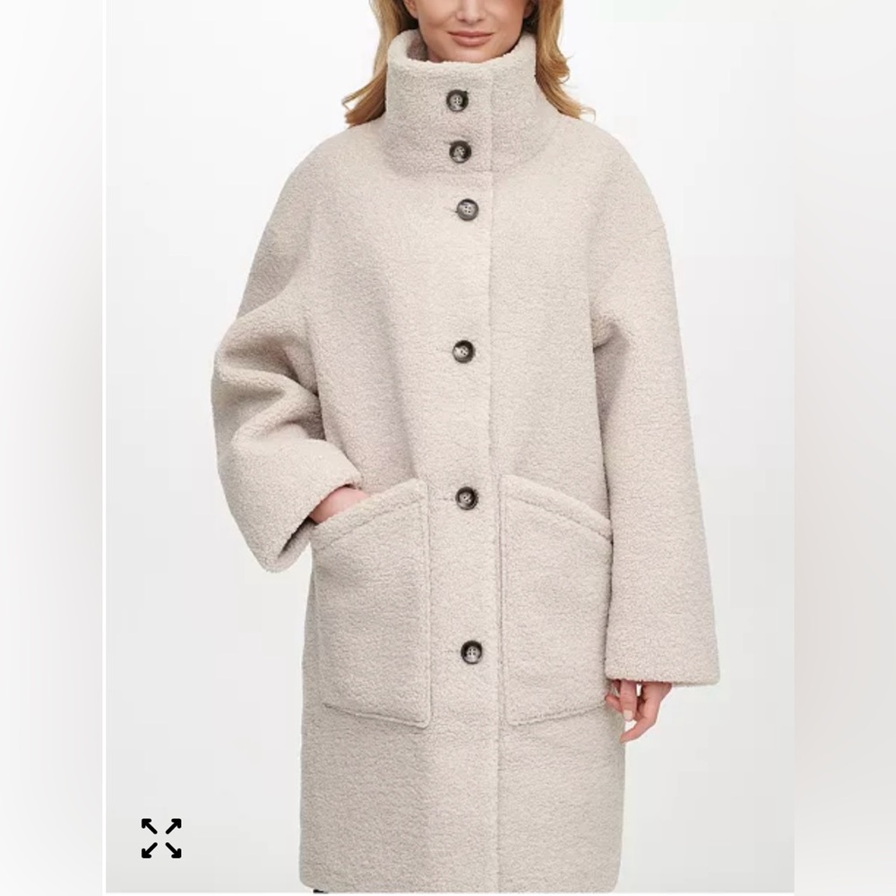 DKNY NWT Reversible Faux-Shearling-Lined Coat Medium